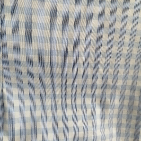 Eton Contemporary Fit Blue White Check Plaid Dress Shirt Floral Trim 16.5 34/35 - Picture 9 of 15